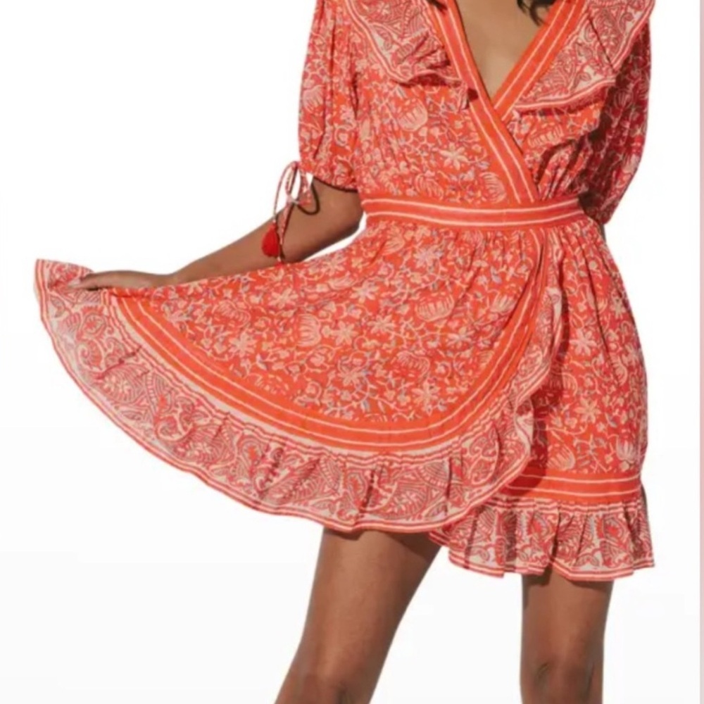 Cleobella Coral Floral Mini Dress